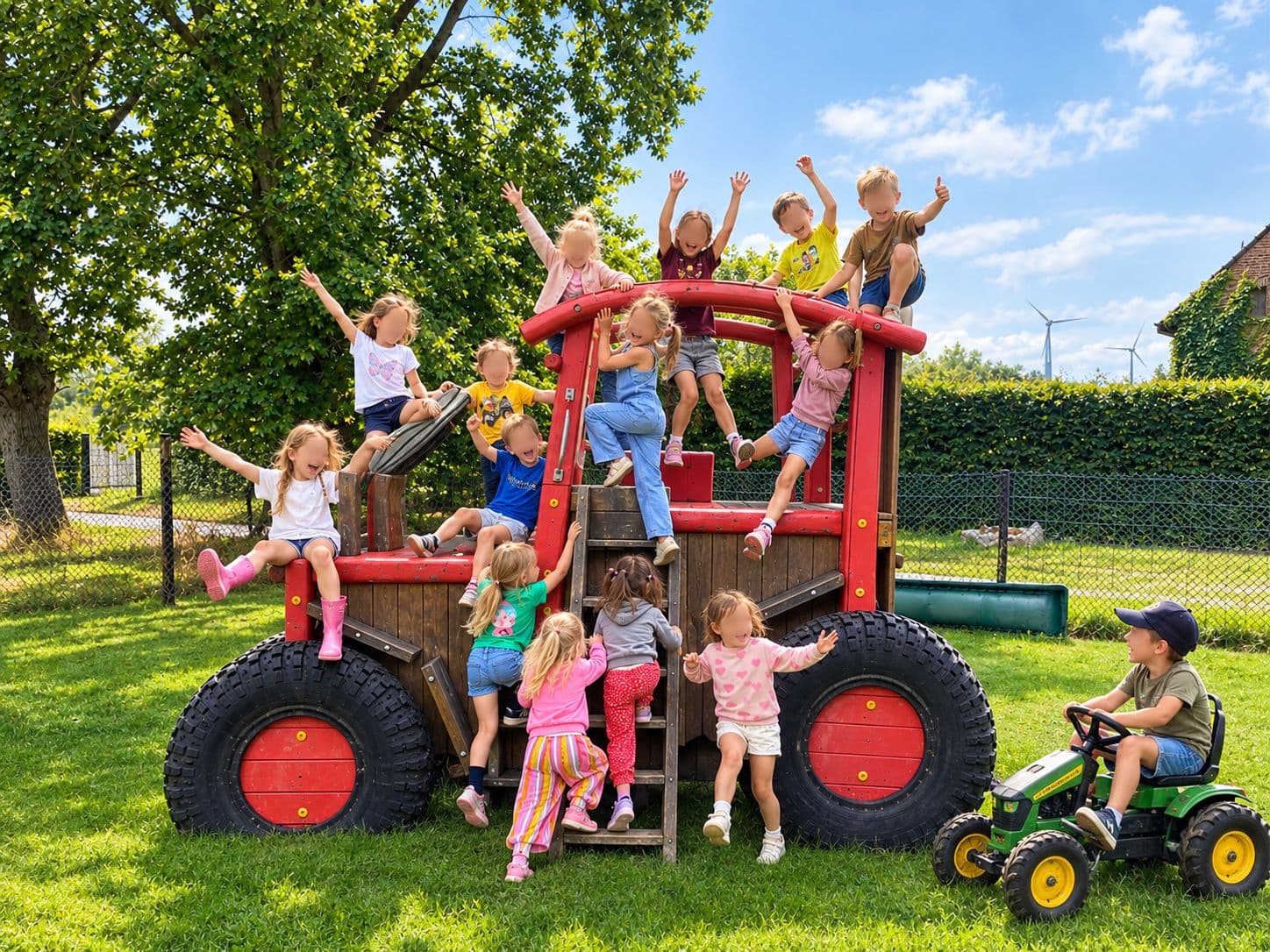 Kinderen spelen buiten op Het Olen's Koetje